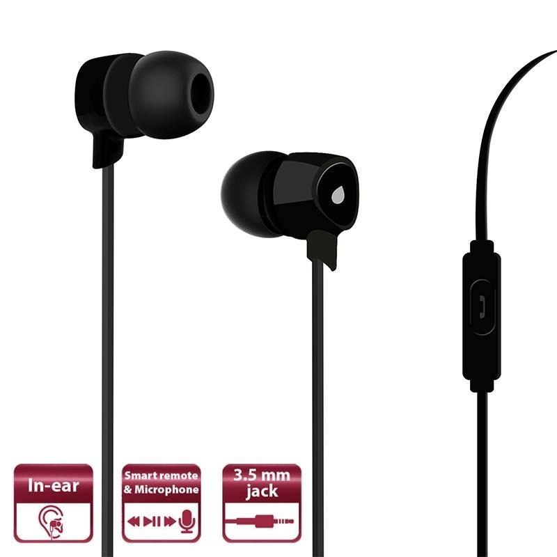 PURO Prisma Earphones - Słuchawki z płaskim kablem z mikrofonem i pilotem (czarny) PURO Prisma Earphones - Słuchawki z płaskim kablem z mikrofonem i pilotem (czarny)