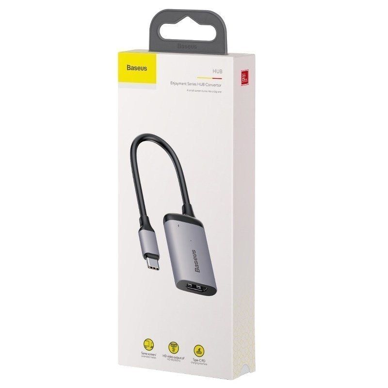 Adapter Baseus Enjoyment HDMI + USB-C Silver Adapter Baseus Enjoyment HDMI + USB-C Silver