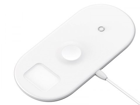 Ładowarka bezprzewodowa Qi Baseus 3w1 dla Smartfona+Apple Watch+Airpods White
