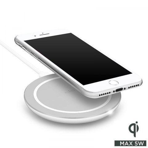 PURO Wireless Charging Station Qi - Bezprzewodowa ładowarka indukcyjna Qi do iPhone i Android, 5 W (biały)