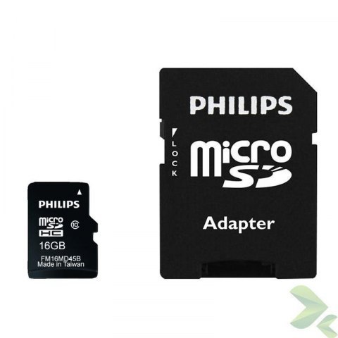 Philips Karta Pamięci Micro SDHC 16GB Class 10 + Adapter Philips Karta Pamięci Micro SDHC 16GB Class 10 + Adapter