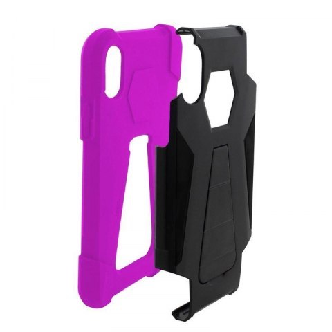 Zizo Dual Layered Hybrid Cover - Pancerne etui iPhone Xs / X z podstawką (Pink) Zizo Dual Layered Hybrid Cover - Pancerne etui iPhone Xs / X z podstawką (Pink)