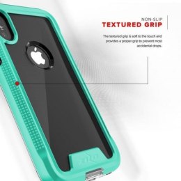 Zizo ION Cover - Pancerne etui iPhone X + szkło 9H na ekran (Teal/ Clear)